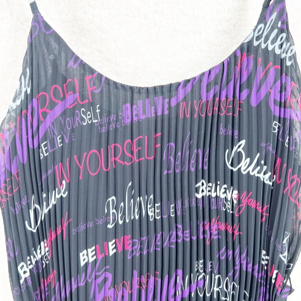 RAMY BROOK Printed Melanie Pleated Mini Dress In Believe Print Size M NEW - Picture 6 of 11